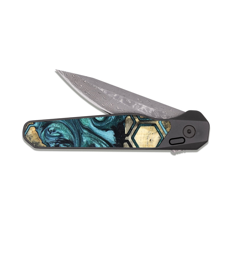 EDC Dark Damascus Wood Pocket Knife - Maximus (Pattern, 820928)