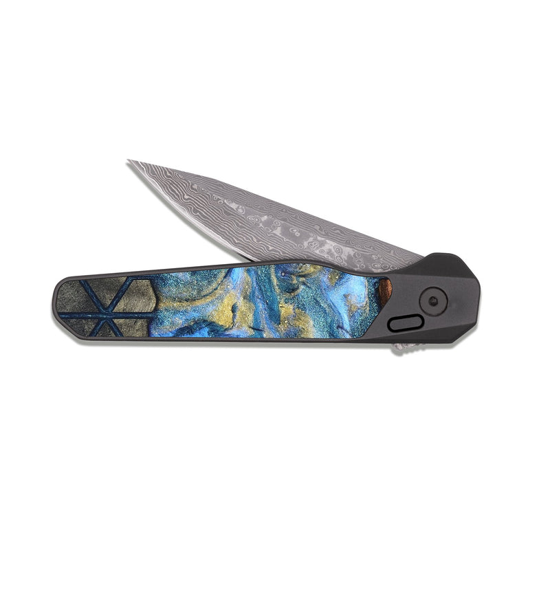 EDC Dark Damascus Wood Pocket Knife - Dottie (Pattern, 820947)