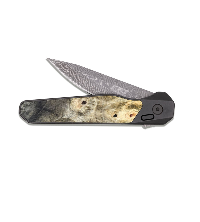 EDC Dark Damascus Wood Pocket Knife - Blair (Wood Burl, 820948)