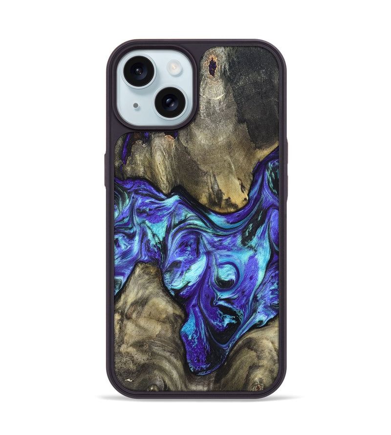 iPhone 15 Wood Phone Case - Aziel (Purple, 820961)