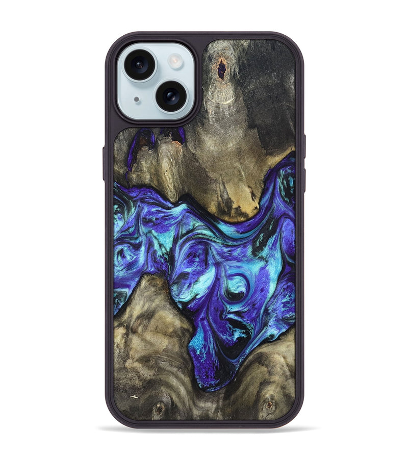 iPhone 15 Plus Wood Phone Case - Aziel (Purple, 820961)
