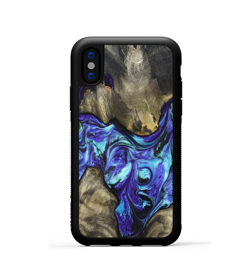 iPhone Xs Wood Phone Case - Aziel (Purple, 820961)