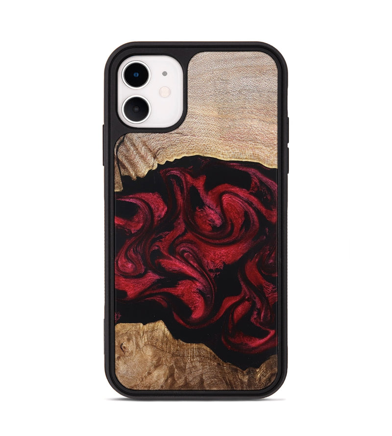 iPhone 11 Wood Phone Case - Ximena (Red, 820966)