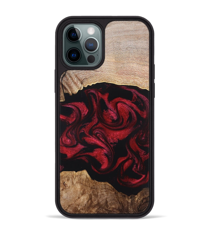iPhone 12 Pro Max Wood Phone Case - Ximena (Red, 820966)
