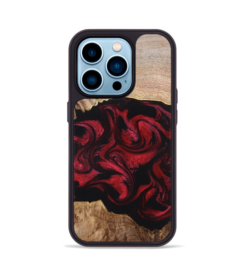 iPhone 14 Pro Wood Phone Case - Ximena (Red, 820966)