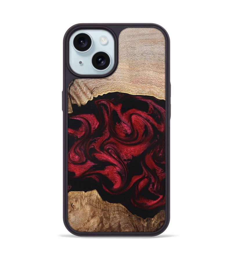 iPhone 15 Wood Phone Case - Ximena (Red, 820966)