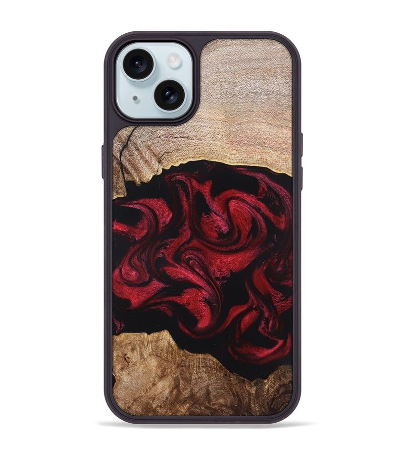 iPhone 15 Plus Wood Phone Case - Ximena (Red, 820966)