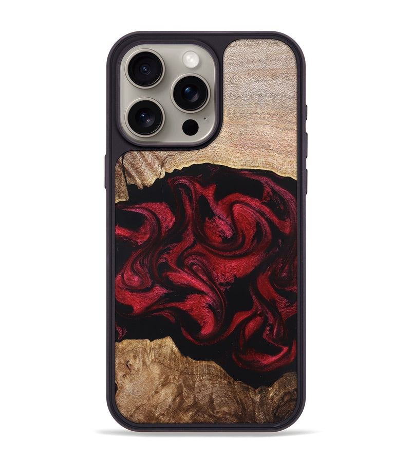 iPhone 15 Pro Max Wood Phone Case - Ximena (Red, 820966)