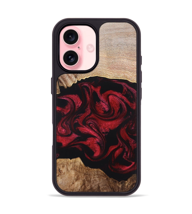 iPhone 16 Wood Phone Case - Ximena (Red, 820966)