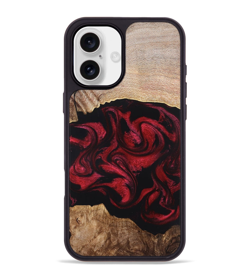 iPhone 16 Plus Wood Phone Case - Ximena (Red, 820966)