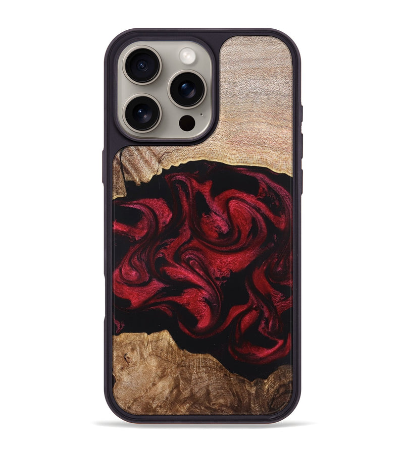 iPhone 16 Pro Max Wood Phone Case - Ximena (Red, 820966)