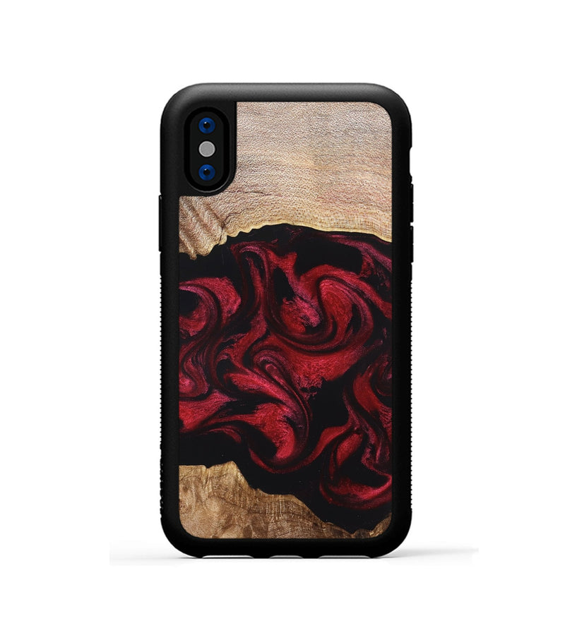 iPhone Xs Wood Phone Case - Ximena (Red, 820966)