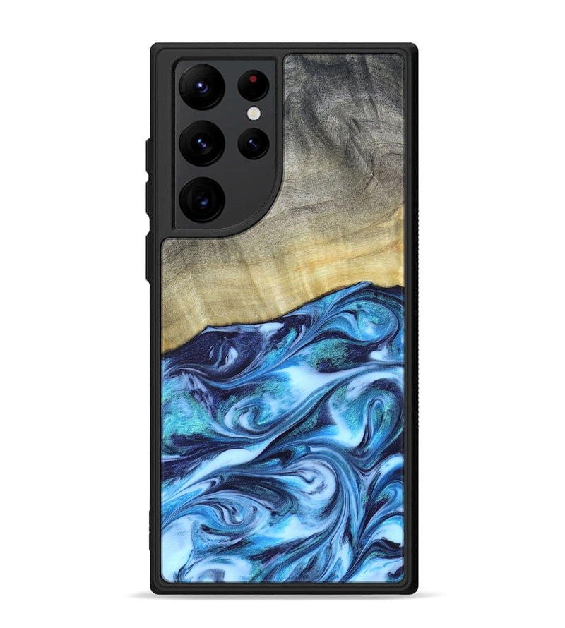 Galaxy S22 Ultra Wood Phone Case - Melodie (Blue, 820984)
