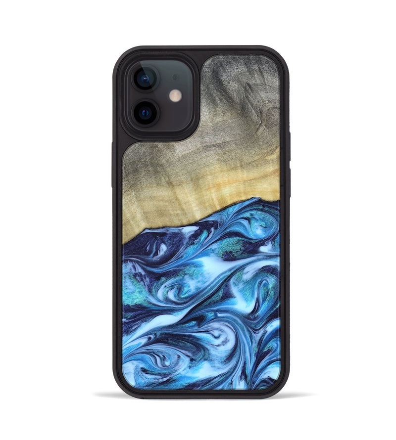 iPhone 12 Wood Phone Case - Melodie (Blue, 820984)