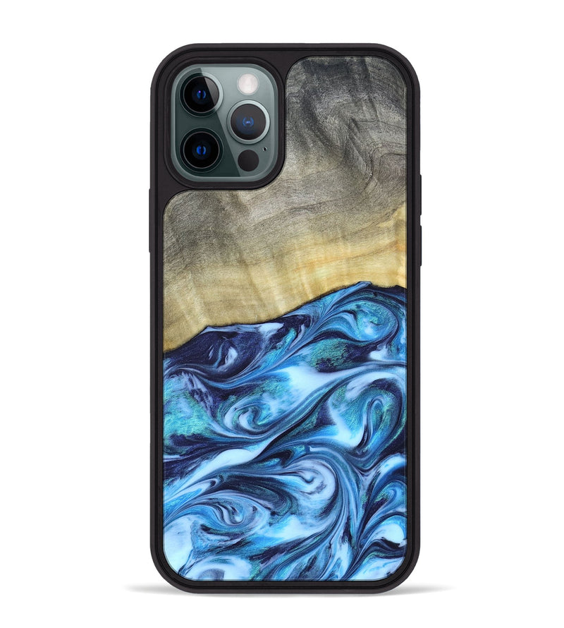 iPhone 12 Pro Max Wood Phone Case - Melodie (Blue, 820984)