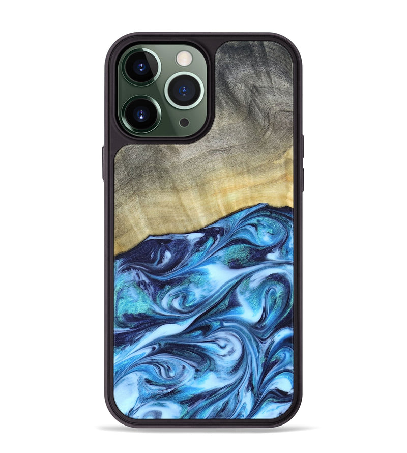 iPhone 13 Pro Max Wood Phone Case - Melodie (Blue, 820984)