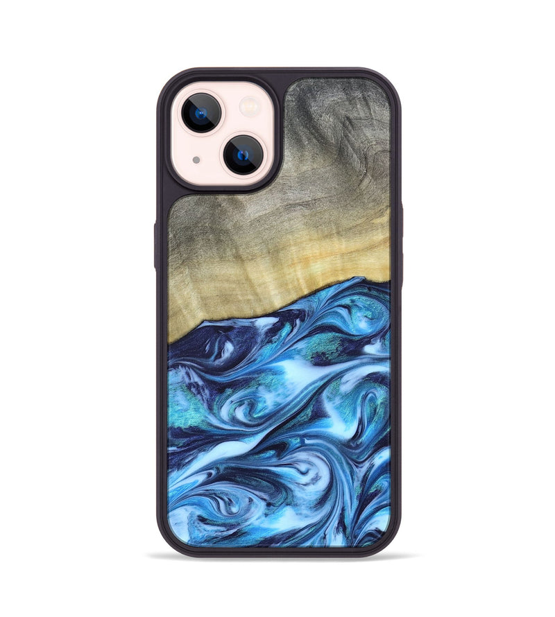 iPhone 14 Wood Phone Case - Melodie (Blue, 820984)