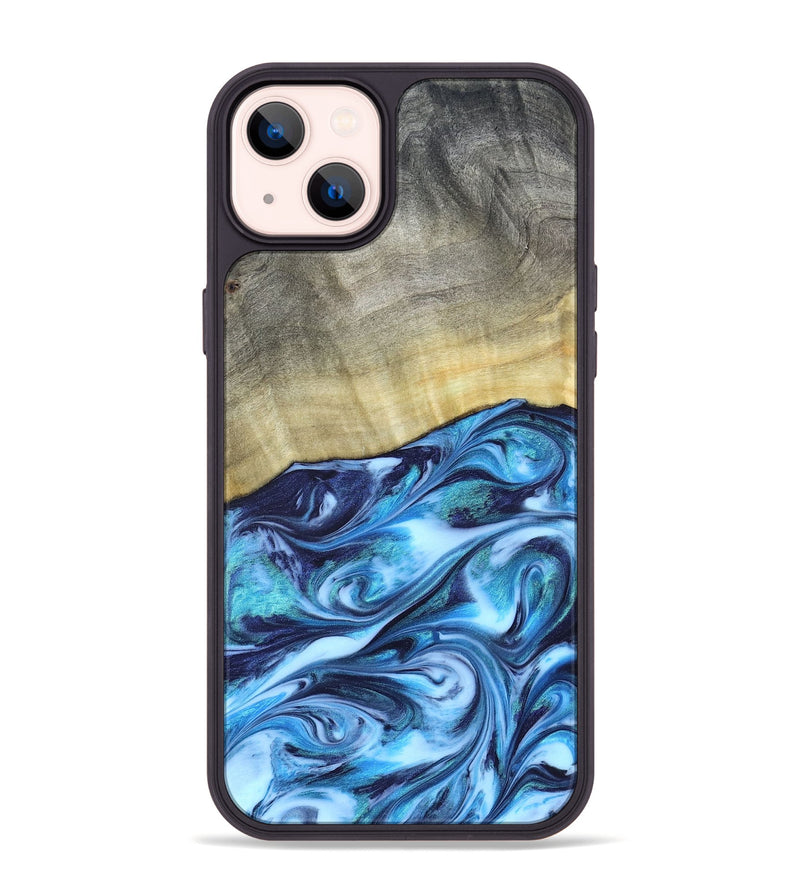 iPhone 14 Plus Wood Phone Case - Melodie (Blue, 820984)
