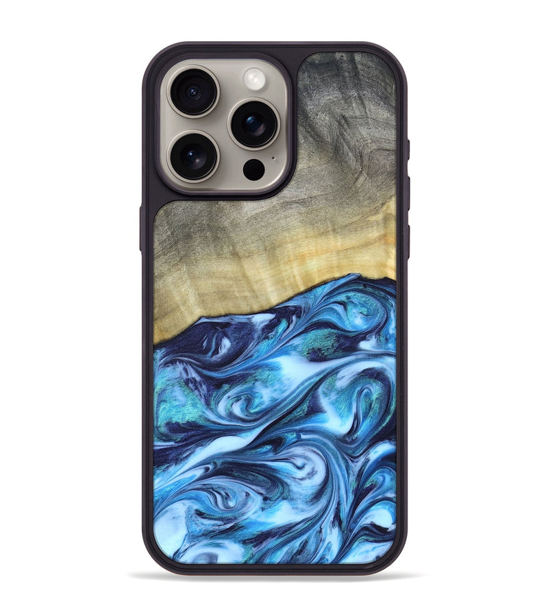 iPhone 15 Pro Max Wood Phone Case - Melodie (Blue, 820984)
