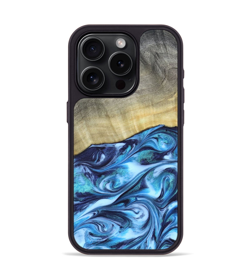 iPhone 15 Pro Wood Phone Case - Melodie (Blue, 820984)