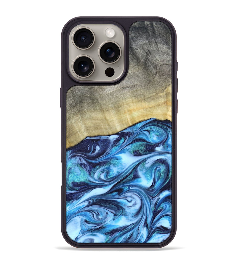 iPhone 16 Pro Max Wood Phone Case - Melodie (Blue, 820984)