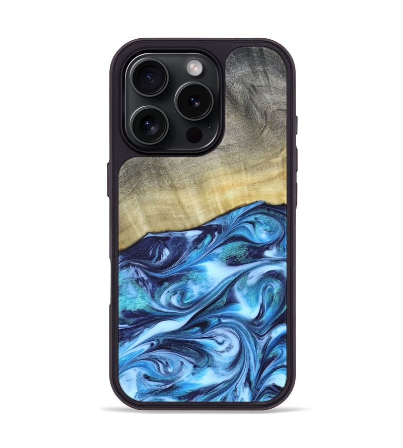 iPhone 16 Pro Wood Phone Case - Melodie (Blue, 820984)