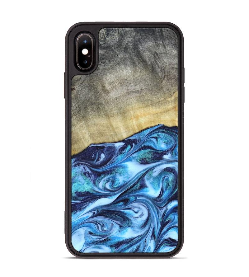 iPhone Xs Max Wood Phone Case - Melodie (Blue, 820984)