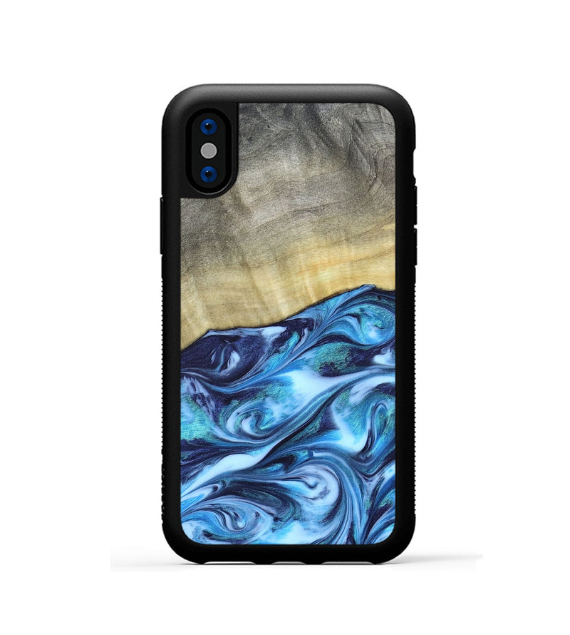 iPhone Xs Wood Phone Case - Melodie (Blue, 820984)