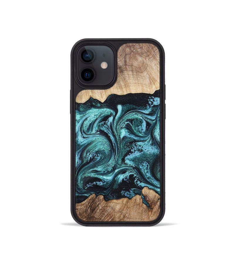 iPhone 12 mini Wood Phone Case - Heidi (Green, 821001)