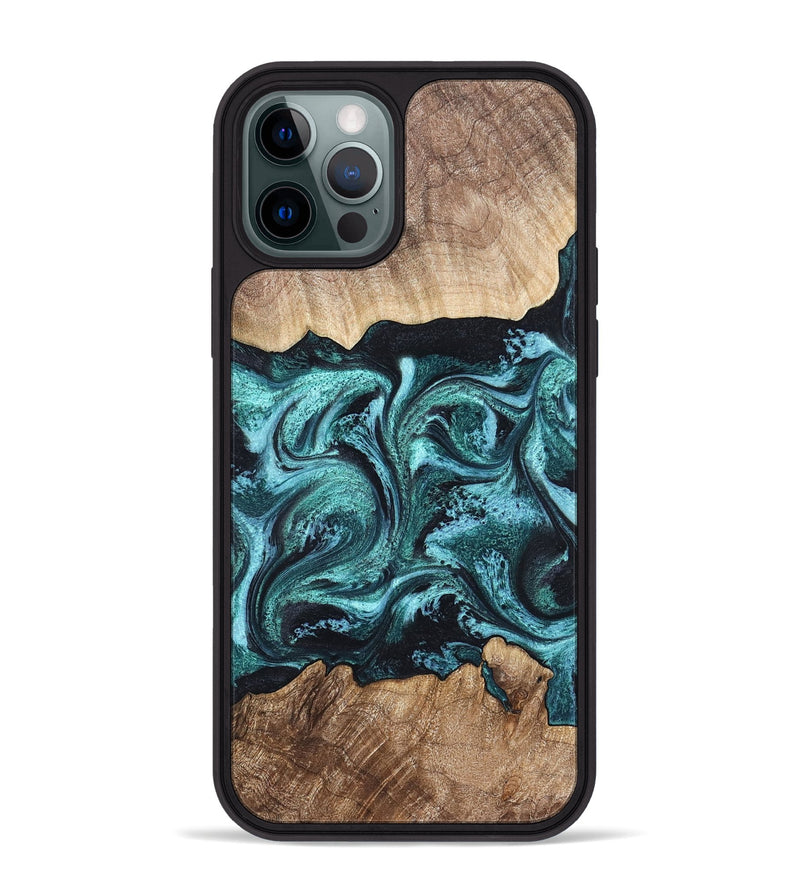 iPhone 12 Pro Max Wood Phone Case - Heidi (Green, 821001)