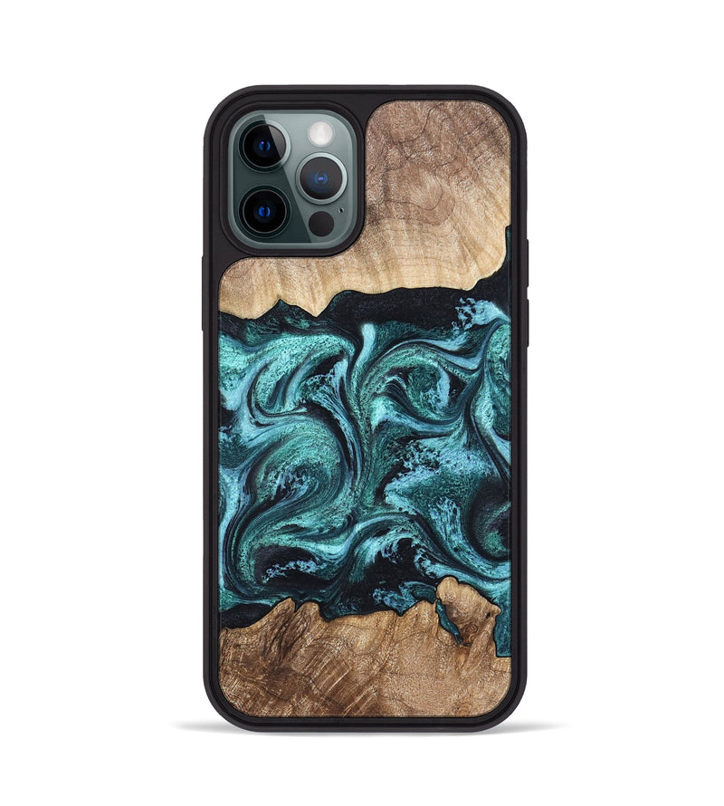 iPhone 12 Pro Wood Phone Case - Heidi (Green, 821001)