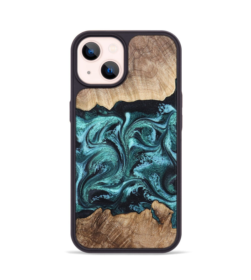 iPhone 14 Wood Phone Case - Heidi (Green, 821001)