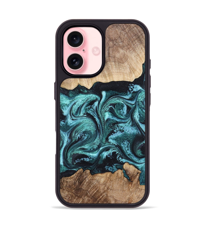 iPhone 16 Wood Phone Case - Heidi (Green, 821001)