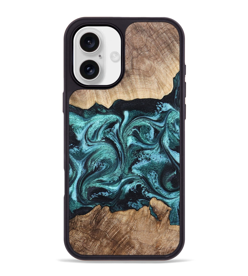 iPhone 16 Plus Wood Phone Case - Heidi (Green, 821001)