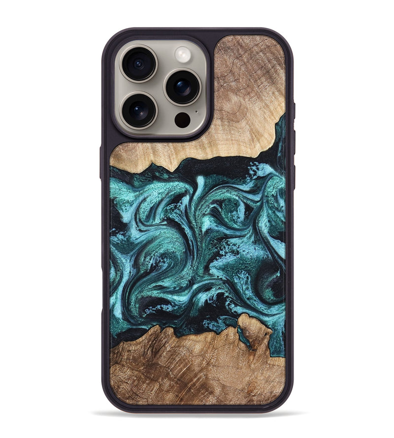 iPhone 16 Pro Max Wood Phone Case - Heidi (Green, 821001)