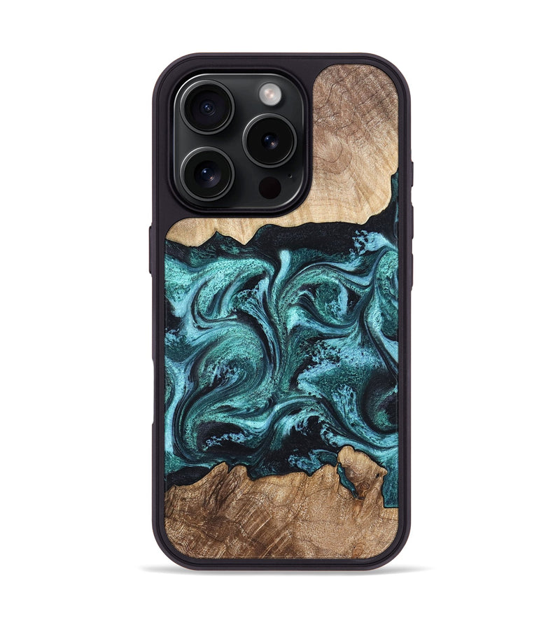 iPhone 16 Pro Wood Phone Case - Heidi (Green, 821001)