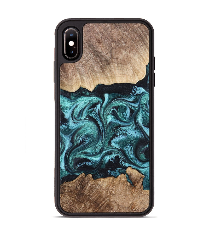 iPhone Xs Max Wood Phone Case - Heidi (Green, 821001)