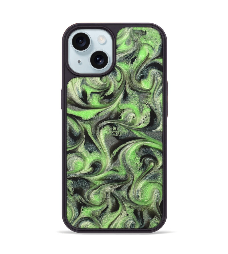 iPhone 15 ResinArt Phone Case - Holli (Green, 821003)