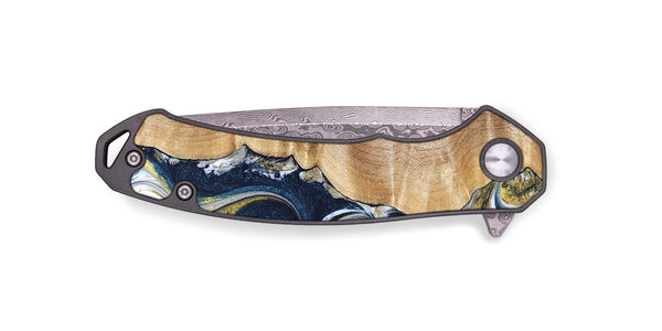 EDC Wood Pocket Knife - Yasmin (Teal & Gold, 821006)