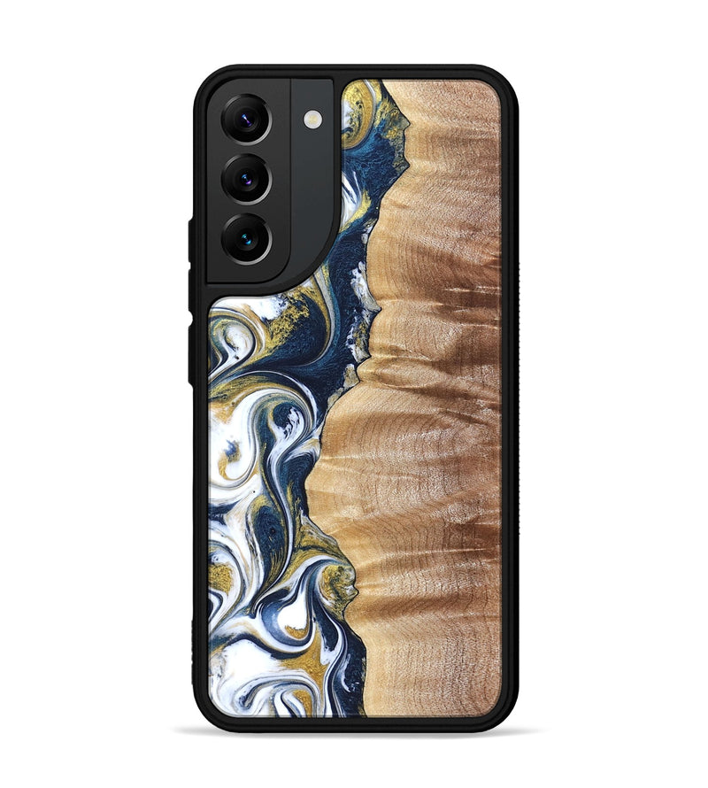 Galaxy S22 Plus Wood Phone Case - Yasmin (Teal & Gold, 821006)