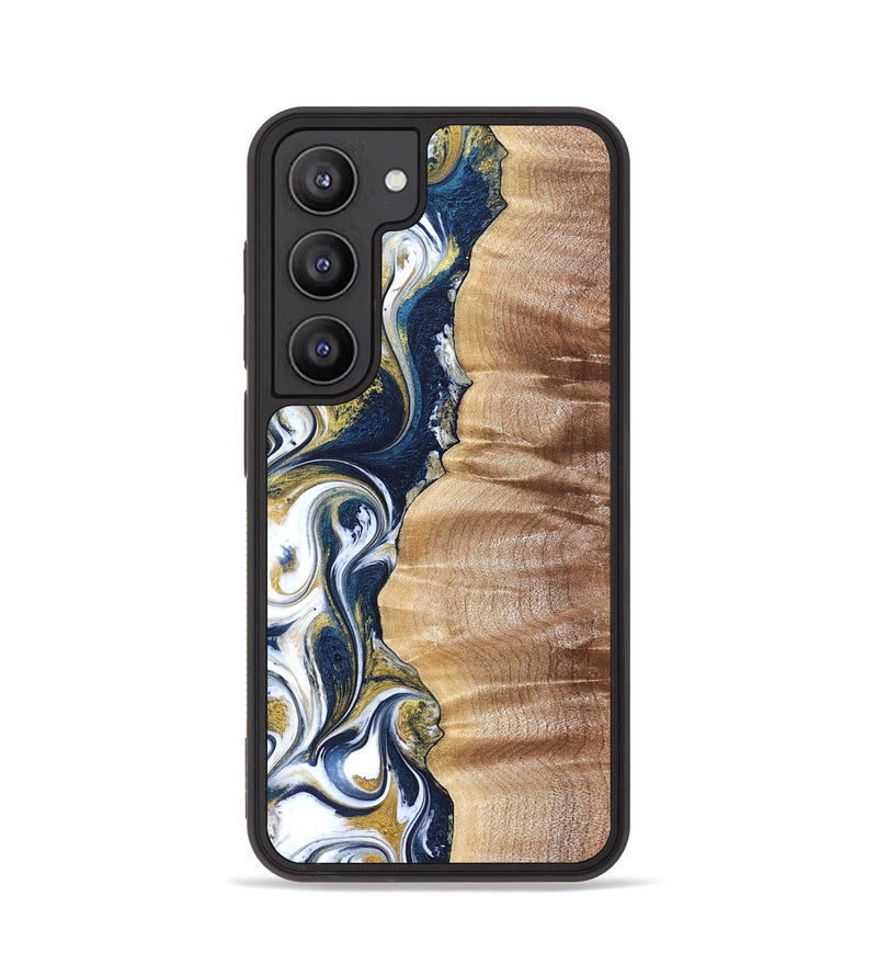 Galaxy S23 Wood Phone Case - Yasmin (Teal & Gold, 821006)