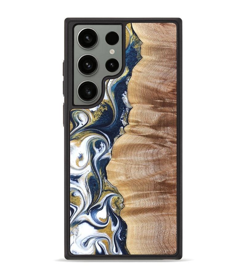 Galaxy S23 Ultra Wood Phone Case - Yasmin (Teal & Gold, 821006)