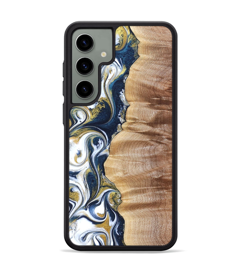 Galaxy S24 Plus Wood Phone Case - Yasmin (Teal & Gold, 821006)