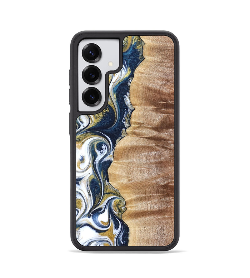 Galaxy S25 Wood Phone Case - Yasmin (Teal & Gold, 821006)