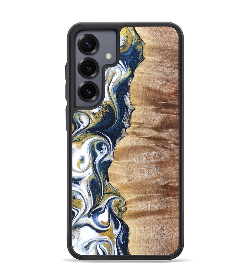Galaxy S25 Plus Wood Phone Case - Yasmin (Teal & Gold, 821006)