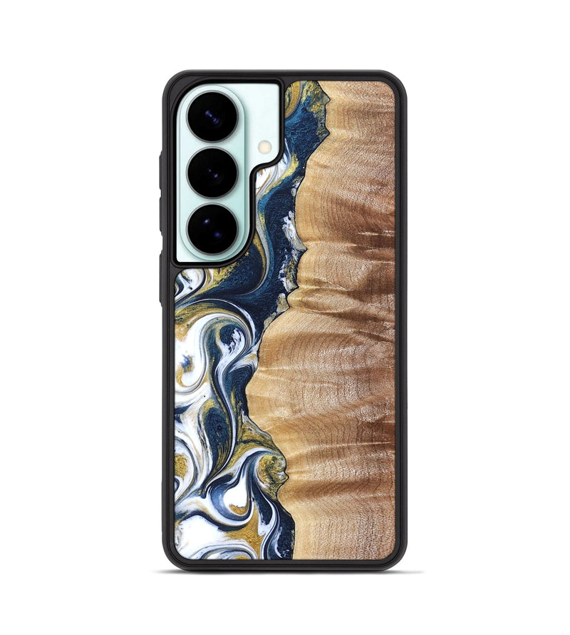 Galaxy S26 Wood Phone Case - Yasmin (Teal & Gold, 821006)