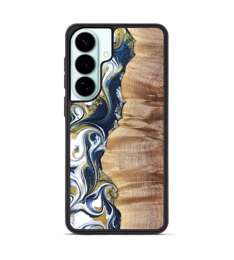 Galaxy S26 Plus Wood Phone Case - Yasmin (Teal & Gold, 821006)