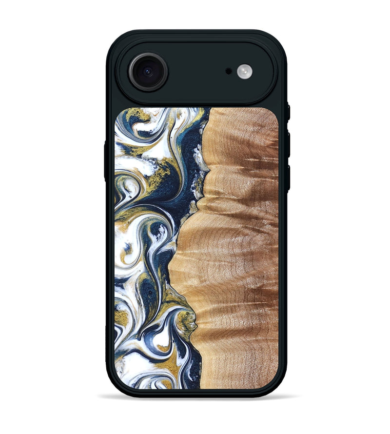iPhone 17 Air Wood Phone Case - Yasmin (Teal & Gold, 821006)