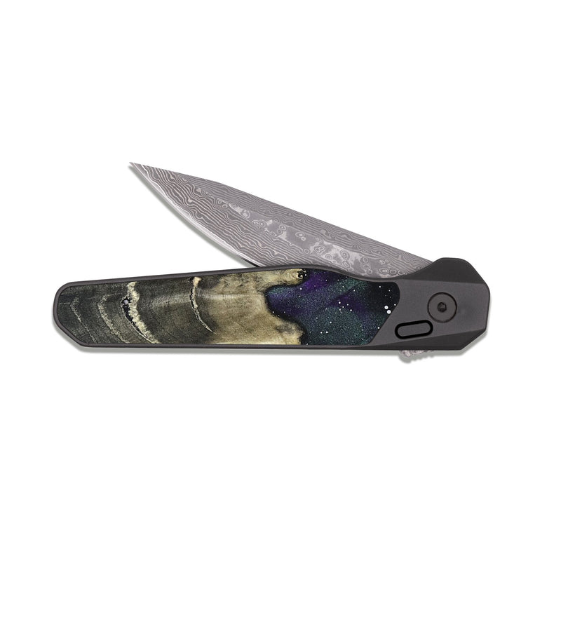 EDC Dark Damascus Wood Pocket Knife - Tonya (Cosmos, 821016)