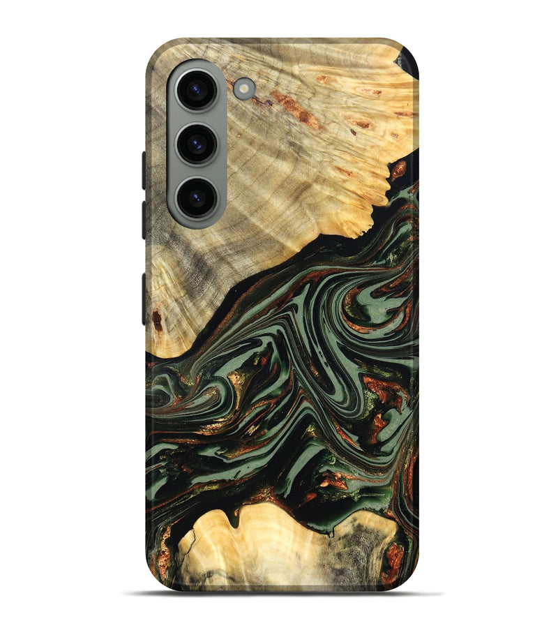 Galaxy S23 Plus Wood Live Edge Phone Case - Agatha (Green, 821024)